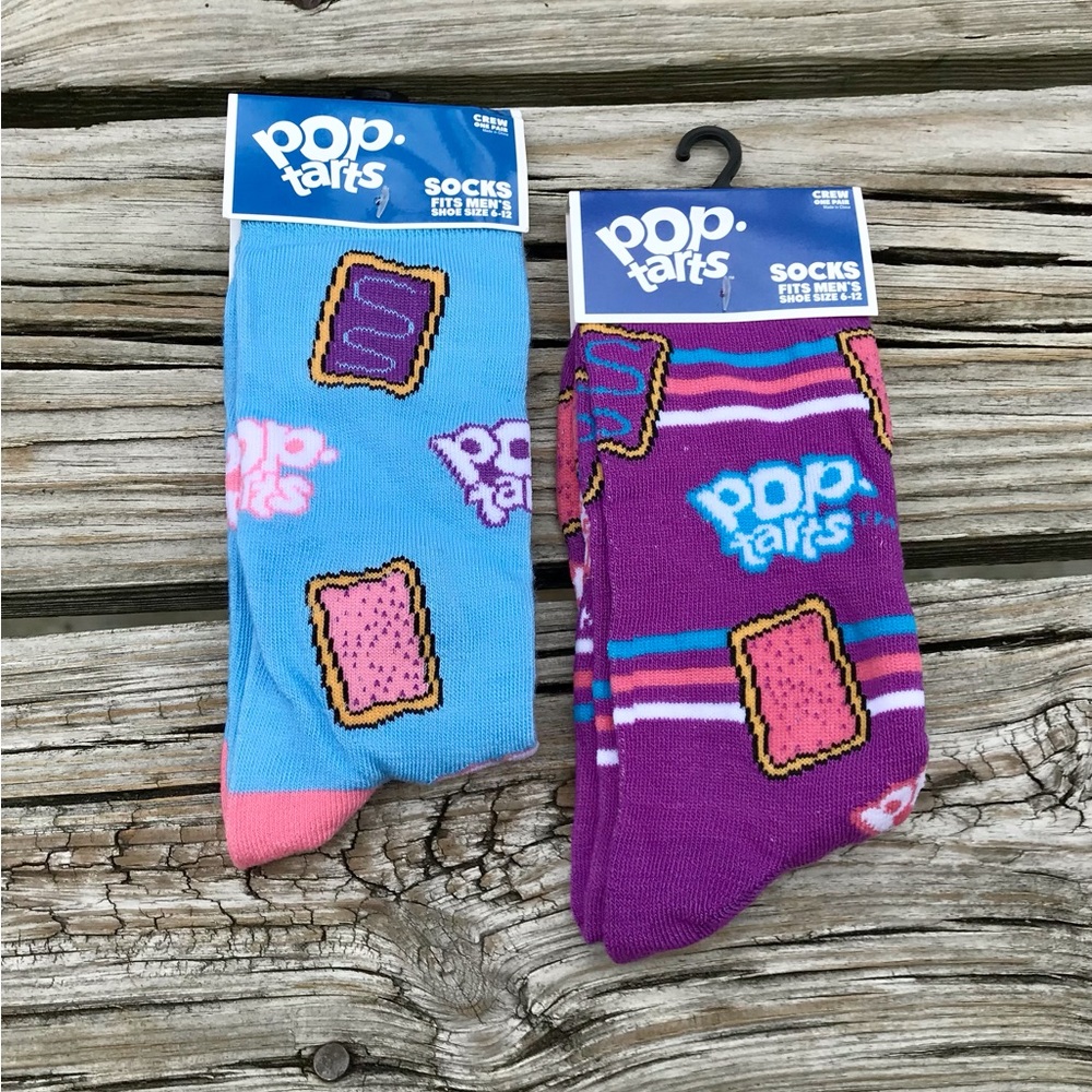 2/$10 NEW Mens 2 Licensed Kellogg’s Pop Tarts Toaster Pastries Fruit Pie Socks - Picture 1 of 5